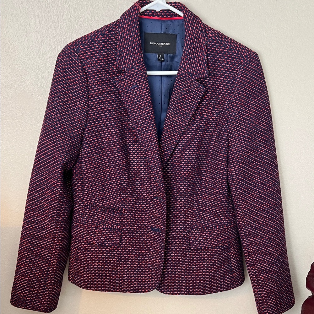 Banana Republic Women's Pink and Navy Blazer